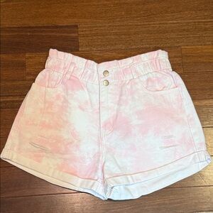 Aaron & Amber Pink Tie-Dye Women's Shorts